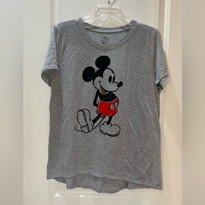 Disney Gray Mickey Mouse Short Sleeve Top Size XXL